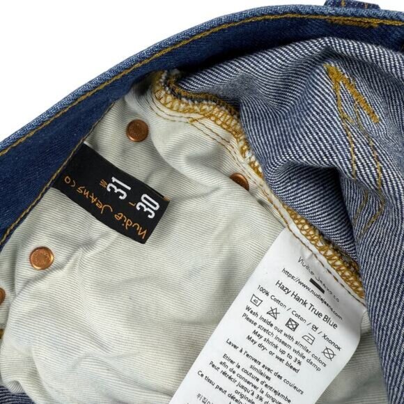 NWT NUDIE JEANS Hazy Hank Slim Fit Bootcut Men's Jean Size 31 x 30 True Blue - Picture 4 of 8